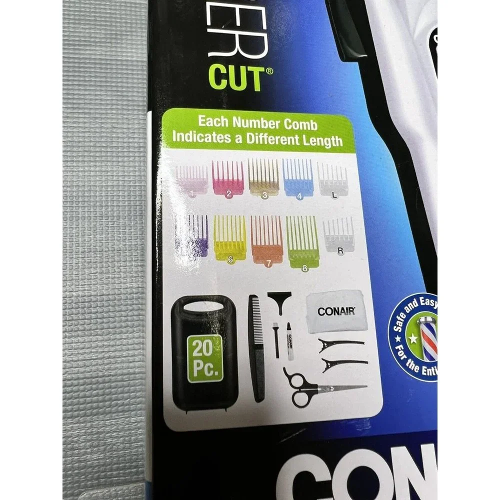 Conair Number Cut 20 piece Clippers Men Trimmer W/ Color Comb New